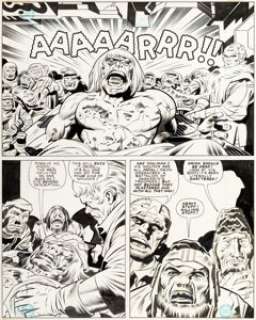 Jack Kirby and D. Bruce Berry DC Graphic Novel #4 "Hunger Dogs" Story Page 9 Orion Original Art Group of 2 (DC, 19... (Total: 2 Original Art)