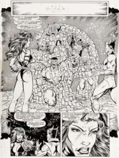 Ron Lim and Joe Rubinstein Infinity Gauntlet #5 Story Page 39 Drax the Destroyer and Thor Original Art (Marvel, 19...