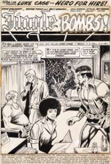 George Tuska and Billy Graham Hero for Hire #7 Splash Page 1 Original Art (Marvel, 1973)....