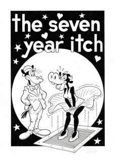 Jordi David Redo | Clarabelle Cow and Horace Horsecollar - The Seven Year Itch - Original Drawing - Ink Art - Jordi David Redo Signed - 46 x 32 cm | Catawiki