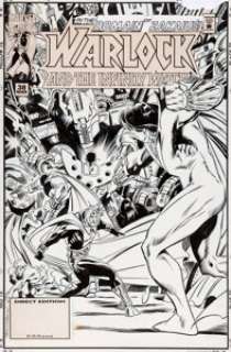  - Patrick Olliffe and Keith Williams Warlock and the Infinity Watch #38 Cover Original Art (Marvel, 1995)....