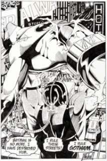  - Graham Nolan and Scott Hanna Detective Comics #664 Splash Page 2 Bane and Batman Original Art (DC, 1993)....