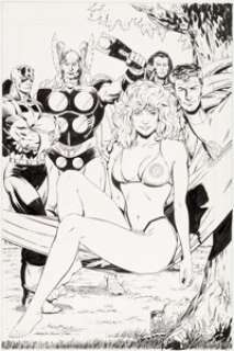 Jackson Guice Marvel Fanfare #45 Pin-Up Page 9 Original Art (Marvel, 1989)....
