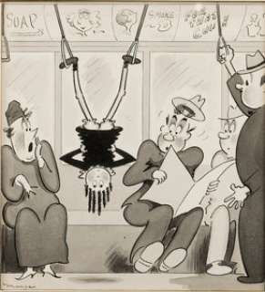 Marge Buell Little Lulu Comic Single Panel Cartoon Gag Original Art dated 4-27-35 (Saturday Evening Post, 1935)....