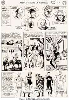 Mike Sekowsky and Bernard Sachs Justice League of America #29 Story Page 4 Crime Syndicate of America Original Art... | Heritage