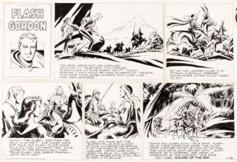 Mac Raboy Flash Gordon Sunday Comic Strip Original Art dated 11-26-50 (King Features Syndicate, 1950). Mac -