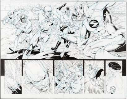 Ethan Van Sciver The Flash: Rebirth #5 Double Page Spread 4-5 Original Art (DC, 2010)....