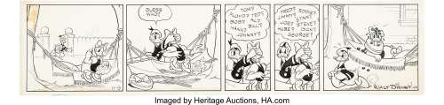 Al Taliaferro Donald Duck Daily Newspaper Comic Strip Original Art dated 11-9-40 (King Features Syndicate, 1940)....