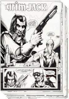 Timothy Truman Grimjack #12 Complete 20-Page Story "Charnel House" Original Art (First, 1985).... (Total: 20 Original Art)