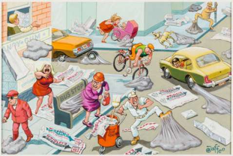 Al Jaffee - Wrigley‘s Gum Ad Parody Illustration Original Art (undated).... (Total: 2 Original Art)