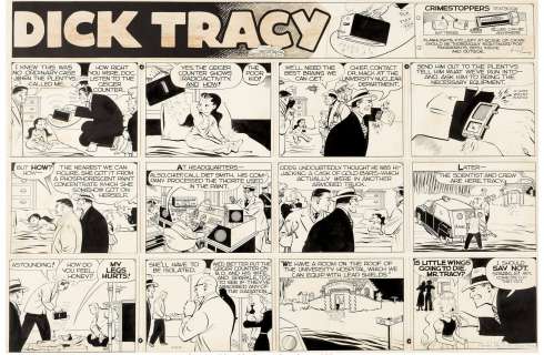 Chester Gould - Striscia originale domenicale Sunday comic strip Dick Tracy