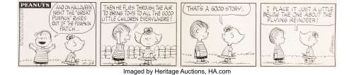 Charles Schulz | Peanuts Daily Comic Strip "Great Pumpkin" Original Art dated 10-29-62 (United Feature Syndicate, 19... | Heritage