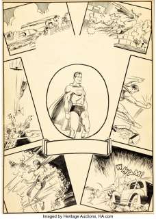 Shuster, Joe - Joe Shuster Studio Superman Frontispiece Illustration Original Art (DC, c. 1939-41)....