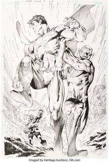 Lee, Jim | Jim Lee, Scott Williams, and others Justice League #5 Splash Page 3 Original Art (DC, 2012).... | Heritage