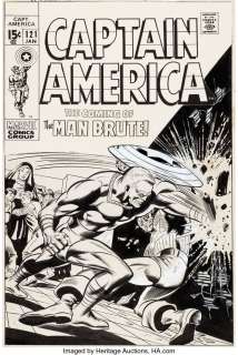 Colan, Gene | Gene Colan and Joe Sinnott Captain America #121 Cover Original Art (Marvel, 1970).... | Heritage