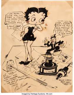 Comanor, Pauline - Pauline Comanor Betty Boop, Popeye, and Koko the Clown Illustration Original Art (Fleischer Bros. Studios, 1935)....