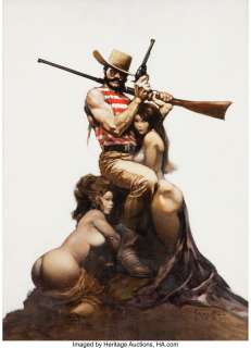 Frazetta, Frank | Frank Frazetta Flash For Freedom! (Flashman Book 5) Paperback Novel Cover Painting Original Art (Signet, 1973).... | Heritage