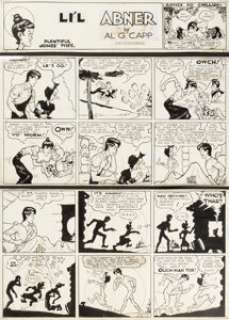 Capp, Al - Al Capp Li‘l Abner Sunday Comic Strip Original Art dated 9-1-1935 and Al Capp‘s Li‘l Abner Vol-1 Book ... (Total: 2 Items)