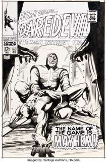 Colan, Gene - Gene Colan and Paul Reinman Daredevil #36 Cover Original Art (Marvel, 1967)....