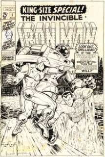 Severin, Marie - Marie Severin and Bill Everett Iron Man Special #1 Cover Original Art (Marvel, 1970)....