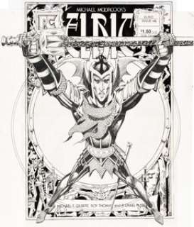 Gilbert, Michael T. - Michael T. Gilbert and P. Craig Russell Elric #6 Cover Original Art (Pacific, 1983)....