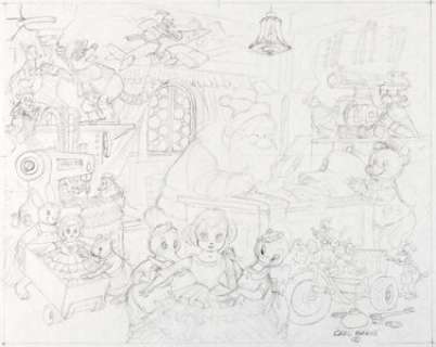 Barks, Carl | Carl Barks "Santa’s Christmas Mail" Preliminary Original Art (1979).... | Heritage