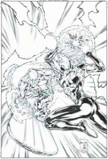 Marvel Artist - Danny Miki [Carlo Pagulayan printed blue lines] Silver Surfer #5 Cover Original Art (Marvel, 2011)....
