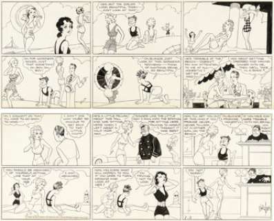 Young, Chic - Chic Young Blondie Sunday Comic Strip Original Art dated 7-3-32 (King Features Syndicate, 1932). ... (Total: 2 Original Art)