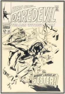Gene Colan and Dan Adkins - Daredevil #42 Cover Original Art (Marvel, 1968)....