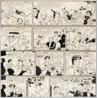 Al Capp and Frank Frazetta (attributed) - Li‘l Abner Sunday Comic Strip Original Art dated 3-27-55 (United Feature Syndicate, 1955).