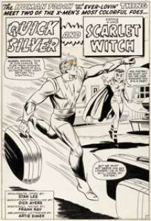 Dick Ayers and Frank Giacoia (as "Frank Ray") - Strange Tales #128 Splash Page 1 Quicksilver and Scarlet Witch Original Art (Marvel, 1965).