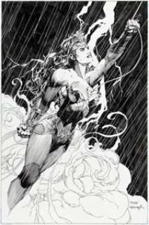 Jim Lee and Scott Williams Future State: Justice League #1 Wonder Woman 1984 Variant Cover Original Art (DC, 2021).