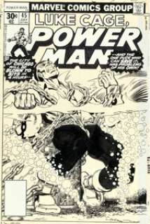 Jim Starlin Luke Cage, Power Man #45 Cover Original Art (Marvel, 1977).