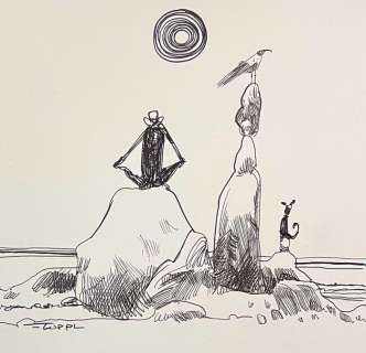 Toppi, Sergio | Toppi, Sergio - Dessin original - Couché de soleil | Catawiki