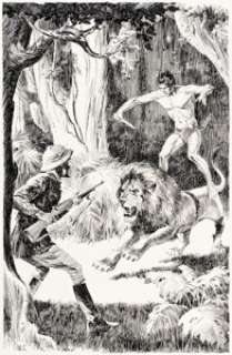 Reed Crandall Tarzan and the Madman Illustration Original Art (Canaveral Press, 1964).