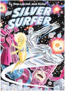 Giorgio Comolo Silver Surfer Graphic Novel Cover Re-Creation Painting Original Art (2005).