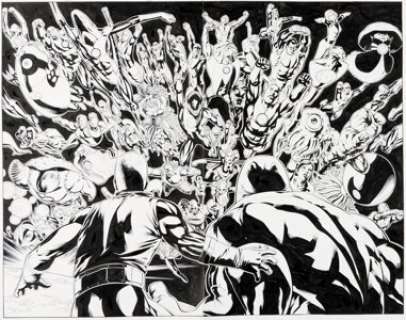 Fernando Pasarin and Scott Hanna Green Lantern: Emerald Warriors #8 Double Splash Pages 4-5 Original Art (DC, 2011).