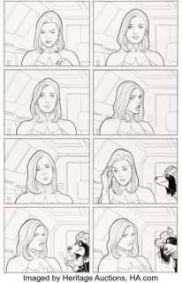Frank Cho Guardians of the Galaxy Annual #1 Captain Marvel and Rocket Raccoon Story Page 2 Original Art (Marvel, 2015).