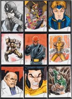 2022 Skybox Marvel Masterpieces - Group of 9 Original 1/1 Sketch Cards | Heritage
