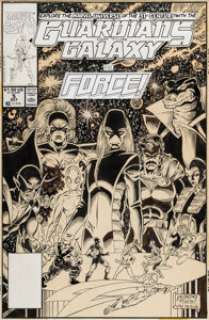 Jim Valentino and Todd McFarlane Guardians of the Galaxy #5 Cover Original Art (Marvel, 1990).