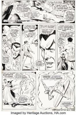 Ross Andru and Bill Everett Marvel Feature #1 The Defenders First Appearance Issue Story Page 8 Original Art (Marvel, 1971).