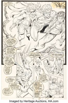 Rob Liefeld and Hilary Barta The New Mutants #89 Story Page 8 Original Art (Marvel, 1990).