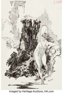 Roy G. Krenkel Tales of Three Planets "The Wizard of Venus" Story Illustration Original Art (Canaveral Press, 1964). | Heritage