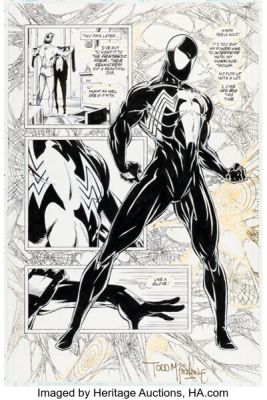 Todd McFarlane Spider-Man #13 Black Costume Story Page 14 Original Art (Marvel, 1991).