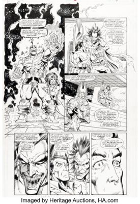 Ron Lim and Joe Rubinstein The Infinity Gauntlet #5 Story Page 4 Original Art (Marvel, 1991).