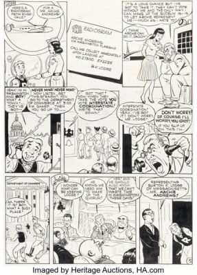 Bob Montana Pep Comics #31 Early Archie - Mr. Lodge First Appearance Issue Story Page 5 Original Art (Archie, 1942). | Heritage