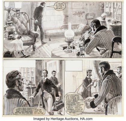 Robert Forrest Look and Learn #307-318 Sherlock Holmes Complete 24-Page Story Original Art and Issues Group of 37 (Fleetway, 1967). (Total: 37 Items)