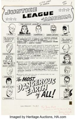 Mike Sekowsky and Bernard Sachs Justice League of America #30 JLA/JSA Team-up Splash Page 1 Original Art (DC, 1964). | Heritage