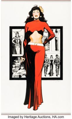 Jim Silke "Miss Lace" Bettie Page Specialty Illustration Original Art (2006).