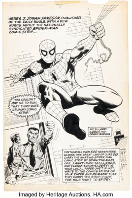 Larry Lieber and Frank Giacoia The Amazing Spider-Man Annual #22 Comic Strip Ad Illustration Original Art (Marvel, 1988). | Heritage